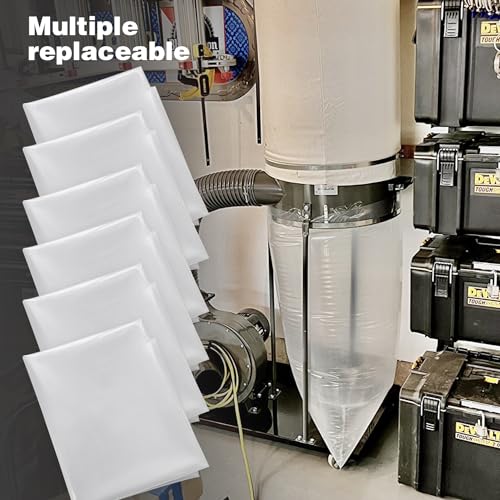 6 Pcs dust collector bags 3.5mil 19.5" diameter (31" width x 40" length) - color: 6 Pack