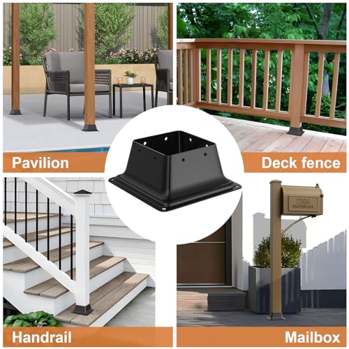 4x4 Post Base 10Pcs, Internal 3.6"x3.6" Heavy Duty Post Bracket