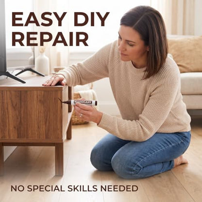 GANPUB Brown Furniture Repair Wood Cabinet Floor Touch Up Markers Scratch Filler Remover - Mahogany,Wood Polish and Care