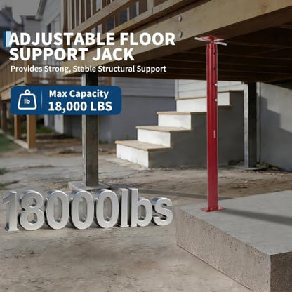 OUTLANE House Floor Jacks, 2 Pack 53"-93" Adjustable Jack Post 18000 LBS - color: Red, size: 53"-93"