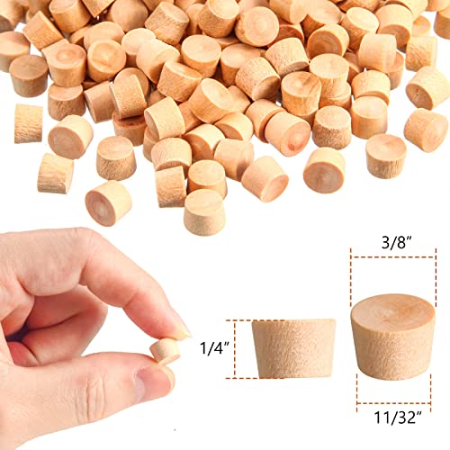 200 Piece Flat Head Wooden Screw Hole Plugs (3/8 Inch) - Hole Plugs & Wood Caps - Wooden Screw Covers - size: 3/8 Inch