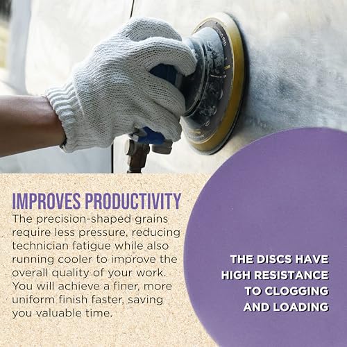 Dura-Gold Premium 600 Grit 6" Purple Film Ceramic Sanding Discs, Box of 50 - style: 600 Grit
