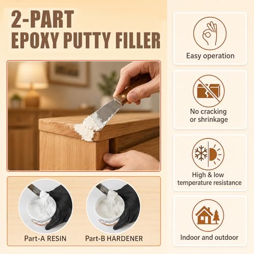 Epoxy Wood Putty Filler, 17.64 oz 2-Part