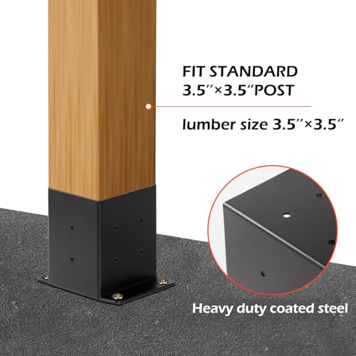 4x4 Post Base Brackets, 4 Pack Post Bracket,