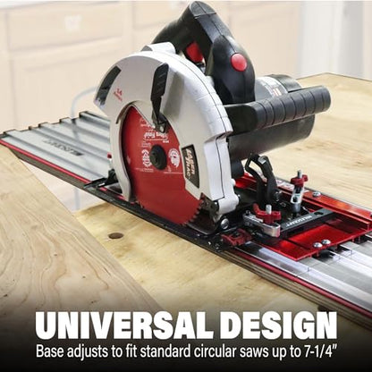 Milescraft 1409 Track Saw Guide - Universal for 7-1/4" Circular Saws, 50" Cutting Range, 2" Depth, Aluminum