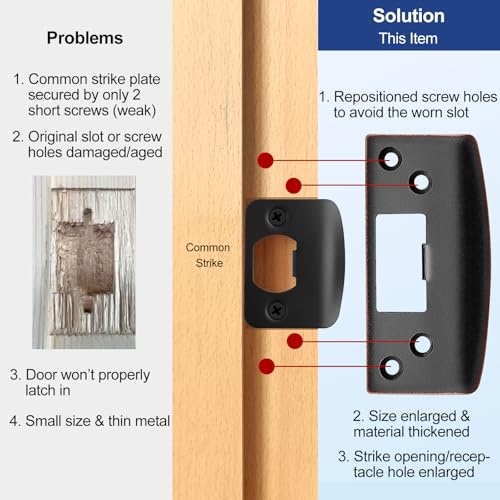 Oversized Door Strike Plate, Extra Large Striker Plate, Heavy Duty - color: Oil Rubbed Bronze, size: 1 Pack