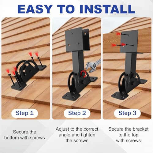 2 Pcs 2“x 4”Heavy Duty Roof Riser Brackets Kit - color: Black -2×4, size: Set 2