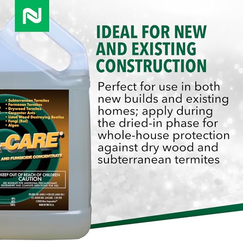 Bora-Care Termiticide Insecticide and Fungicide Concentrate, Wood Treatment for Termite and Beetle Prevention, 1 Gallon