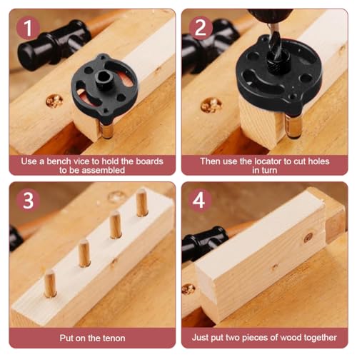 Self Centering Dowel Jig Drill Guide, Vertical Hole Locator - color: Black