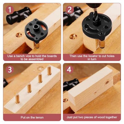 Self Centering Dowel Jig Drill Guide, Vertical Hole Locator - color: Black