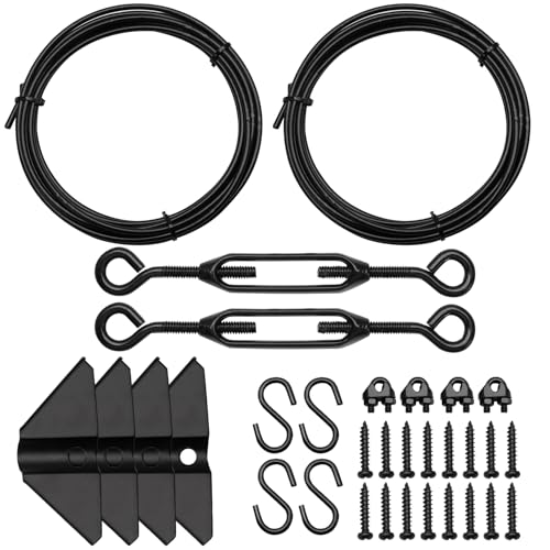 Anti Sag Gate Kit 2 Pack, Cable with Turnbuckle (Black)