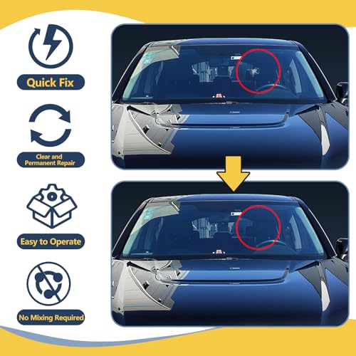 LOCBONDSO Windshield Repair Kit, Quick Fix for Chips and Cracks