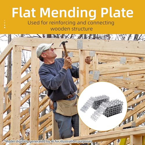 20 Pack 6x12 inch Truss Mending Plate Compatible with 8mm Nail Teeth - size: 6x12 inch