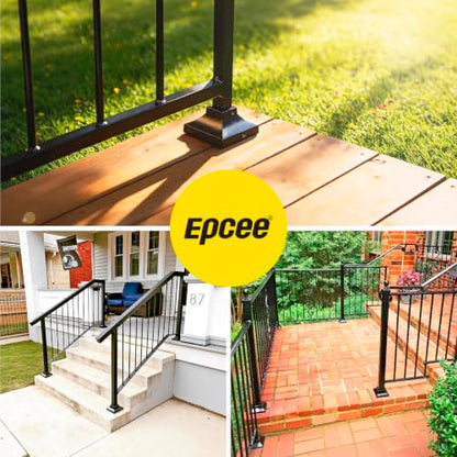8pcs Post 1" Aluminum Deck Post Base Cover, Post Skirt, Handrail, Stair, Porch, Deck Railing Base Brackets Covers (Black) - color: Black, size: Post 1"x 1" Base 3.5"x3.5"