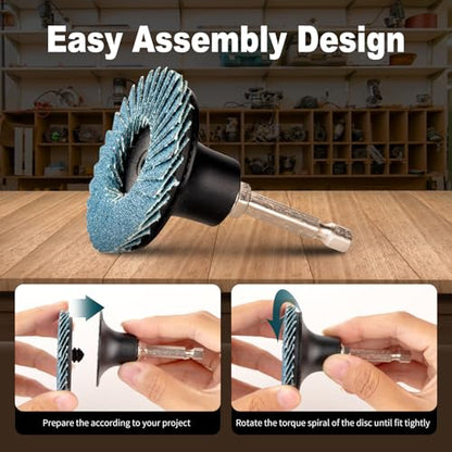 HOMO FABER 50Pcs Die Grinder Sanding Discs, 2 Inch Flap Discs Roll Lock - size: 2 Inch