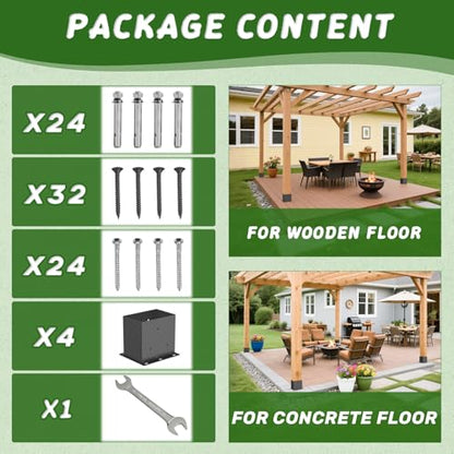4 Pcs Post Base|4"x 6"Post Brackets (Acturl Fit 3.6"x5.6") Post| - size: 4"x 6", style: 4 Pcs