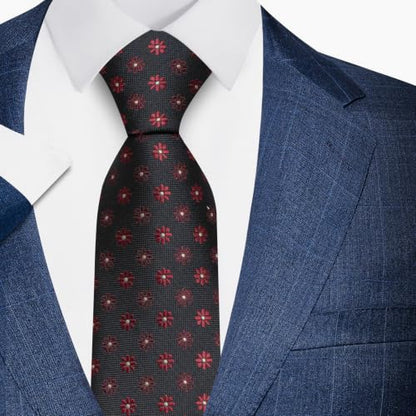 joy alice Tie For Men 6 PCS Necktie Woven Jacquard Neck Ties Set Neck Ties - color: Black