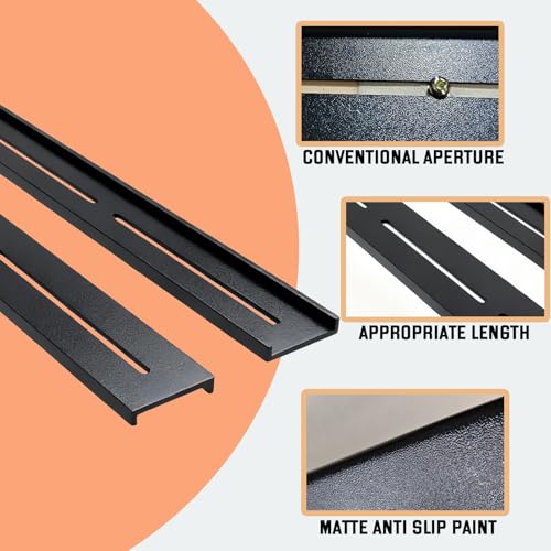 C Channel Steel Support Metal Support Bracing Hidden C Bracket for Table Top Live Edge Slab Woodworking, Black Coat Finish, 6 Holes (3 Pack, 32 Inch) - size: 32 Inch, style: 3 PACK