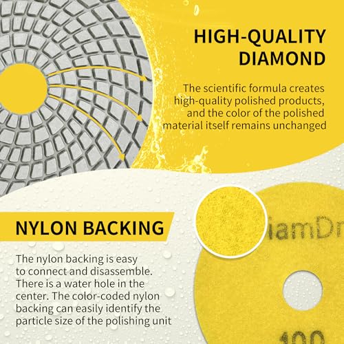 3 Inch Diamond Polishing Pads Tile Stone Diamond Sanding Pads Kit - size: 3-INCH