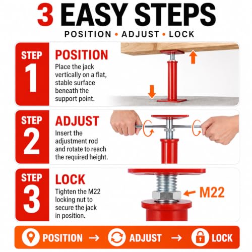 4 Pack House Jacks for Leveling, 11-16 in Crawl Space Jacks, 8820 lbs Q235