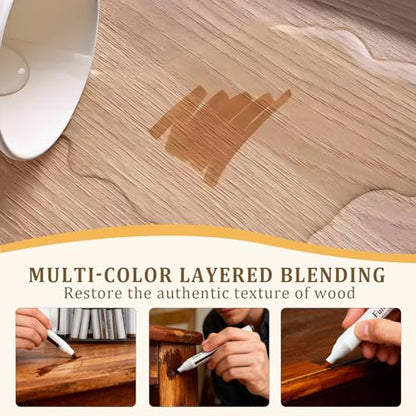 Wood Furniture Repair Kit Wood Markers - Set of 13 - Wood Repair Kit for Stains, Scratches, Wood Floors, Tables, Desks, Carpenters, Bedposts, Touch Ups, and Cover Ups (Wood Repair Kit)