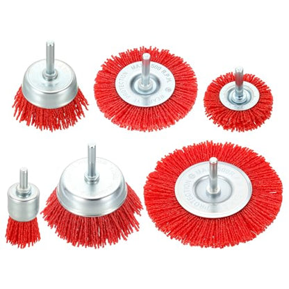 DTGN 6 Pcs Wire Wheel Cup Pen Brush Set for Drill, 1/4 Inch Round Shank