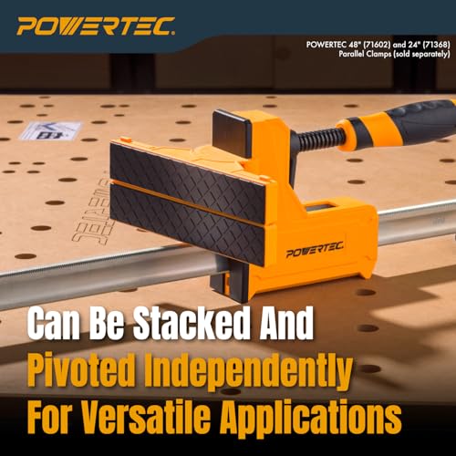 POWERTEC Swivel Jaws for Parallel Clamps, 2 Pack - Add-On Pivot Jaws for Irregular Shapes, Cabinet Door & Frame Gluing, Compatible with Most Standard Parallel Clamps (72156) - style: Parallel Clamp Swivel Jaws (2PCs)