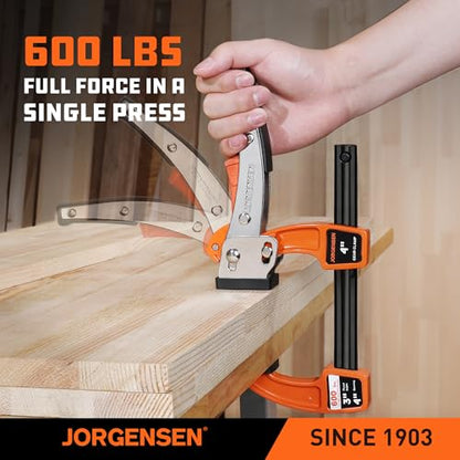 Jorgensen 4-Inch Bar Clamp Set, Ratcheting Bar Clamps, 2 Pack - size: 4 Inch