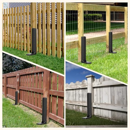 8-Pack Fence Post Saver Kit, 1/8-Inch 11-Gauge Galvanized Steel Ground Anchors, No-Dig Repair Spike for 4x4 & 6x6 Wood Posts, Heavy-Duty H-Shape Stake with Double-Layer Rust Shield