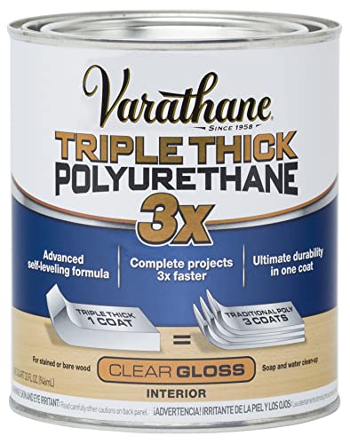 Varathane Triple Thick Polyurethane Gloss Wood Finish - size: 1 Quart (Pack of 1), style: Gloss