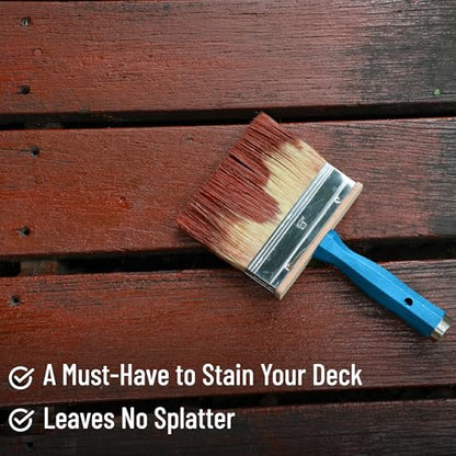 Bates- Deck Stain Brush Set, 3 Pack, 4”, 5” and 6”, Deck Stain Applicator, Stainless Steel Ferrule