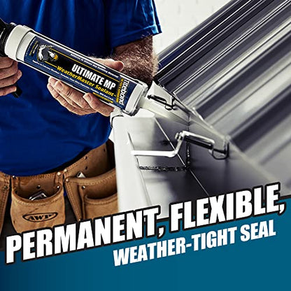 Titebond WeatherMaster Ultimate MP All-Weather Hybrid Sealant, White 9.5 Oz. (12 Pack) – Multipurpose Exterior Caulk, Flexible, UV-Resistant, Seals Wood, PVC, Metal, Glass – 71001