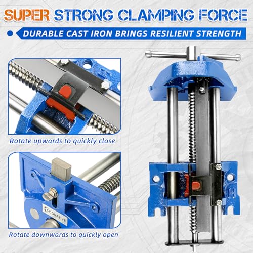 7” Quick Release Woodworking Vise, 3300LB Force - size: 7 inch
