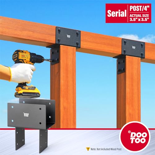 Stainless Steel Pergola Brackets, 4x4(Actual 3.5"x3.5") Post to Beam Bracket, Heavy Duty Post Cap Tie Bracket for Gazebos, Decks and Porches(4pcs-Black) - size: 4x4 (Actual 3.5"x3.5")