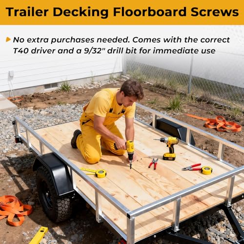 5/16-18 x 2-1/2" Trailer Deck Screws,Flat Head Floorboard Screws (300pcs) - size: #5/16-18 x 2-1/2"