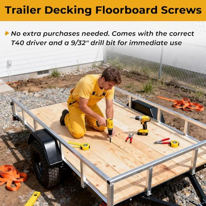 5/16-18 x 2-1/2" Trailer Deck Screws,Flat Head Floorboard Screws (300pcs) - size: #5/16-18 x 2-1/2"