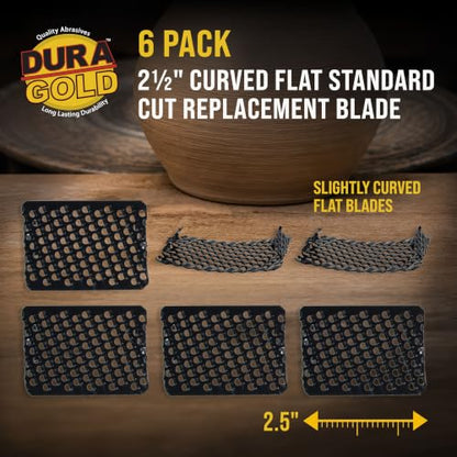 Dura-Gold 2-1/2" Curved Flat Standard Cut Replacement Blade, Pack of 6 - style: Blades