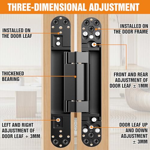 9.7" Hidden Door Hinge/Concealed Hinges,Invisible Hinges - color: Black, size: 9.7 inches