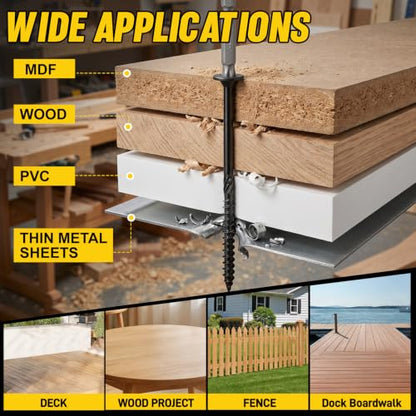 #14 x2-7/8'' Deck Screws,100Count Coarse Thread Exterior Wood Screws - size: #14 x 2-7/8"