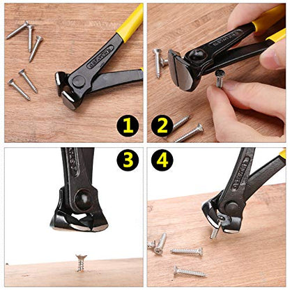 Mudder 2 Packs End Cutting Nippers Pliers Nail Puller for Carpenters