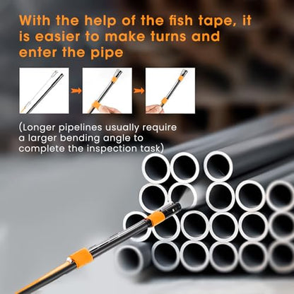 Triple Lens Borescope for Mechanic Automotive HVAC Wall Inspections - size: 5" Triple Lens-16.5FT