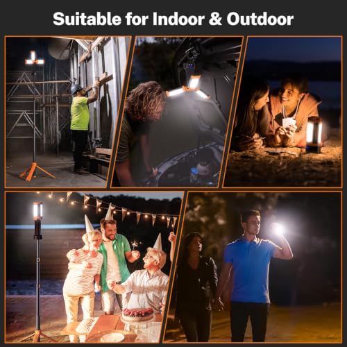 OGERY Rechargeable 10000mAh Camping Light with Stand - color: Orange