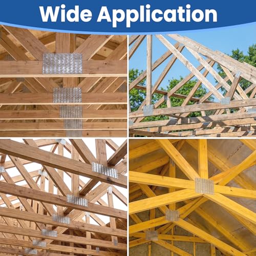 20 Pack Truss Plates, 4" x 6" Pronged Truss Mending Plate with Nail Teeth, Galvanized Steel Repair Tie Plate Bracket for Roofting Truss Wood Timber Connector - size: 4" x 6"