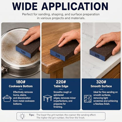Sanding Sponge, Coarse Medium Fine Grit Sanding Block, Sander Sponges for Drywall Metal, Sandpaper Sponge Sanding Blocks for Wood (4, 60/80/120/180) - size: 60/80/120/220