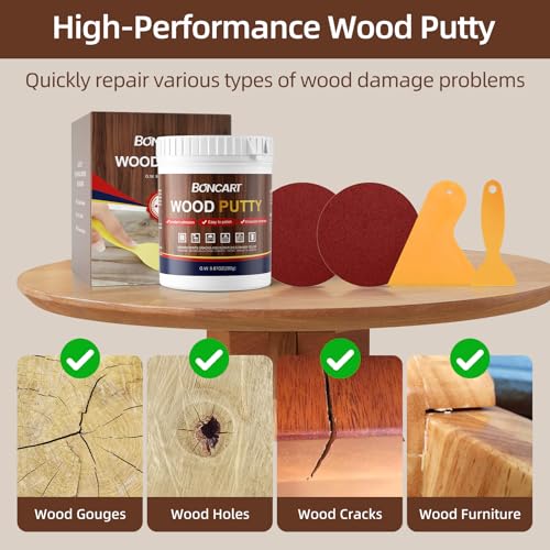 Boncart Wood Filler, 9.87 OZ White Oak Wood Putty - color: 9.87OZ White Oak