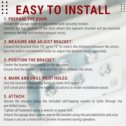 Adjustable Opener Operator Bracket 339621 Compatible with Wayne Dalton 9100 & 9600 Series
