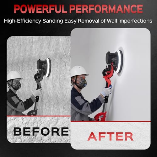 Drywall Sander, 2025 Upgraded 8-Amp Popcorn Ceiling Removal Tool, Red - color: Red