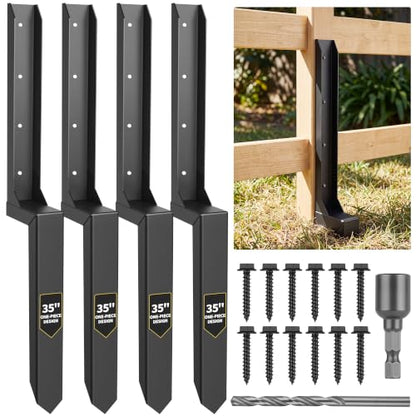 35 Inch Fence Post Repair Kit, Fix Broken 4x4/6x6 Wood Post