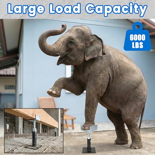 U-Shaped Floor Jack for 4x2, 4x4, 4x6 Joists - Adjustable Steel Telepost Mini Screw Jack U-Head, 11" - 14.5" Adjustment Range, 2 Pack - size: 11" - 14.5"