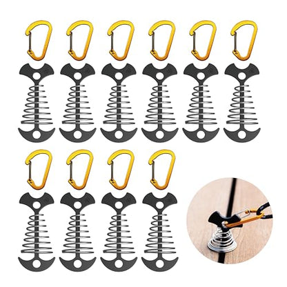 NACETURE Heavy Duty Deck Anchors with Carabiners, 10 Pack Black - color: Black